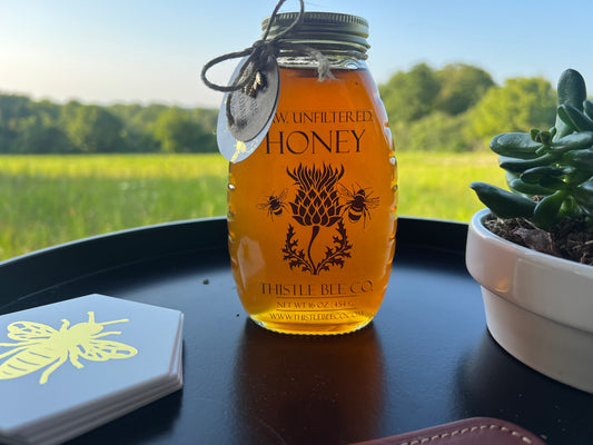 Raw Natural Orange Blossom Honey, 1lb Jar